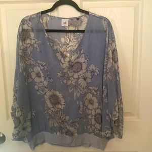 Cabi Sirena coverup dolman stripes top. Style 5387